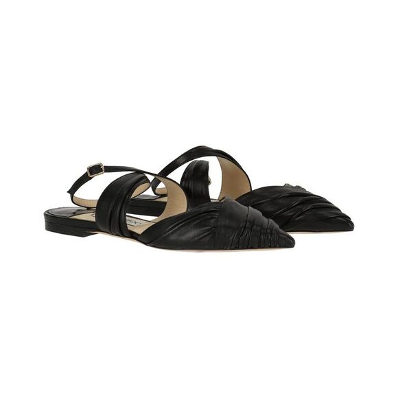 Jimmy Choo Basil Leather Flat Black